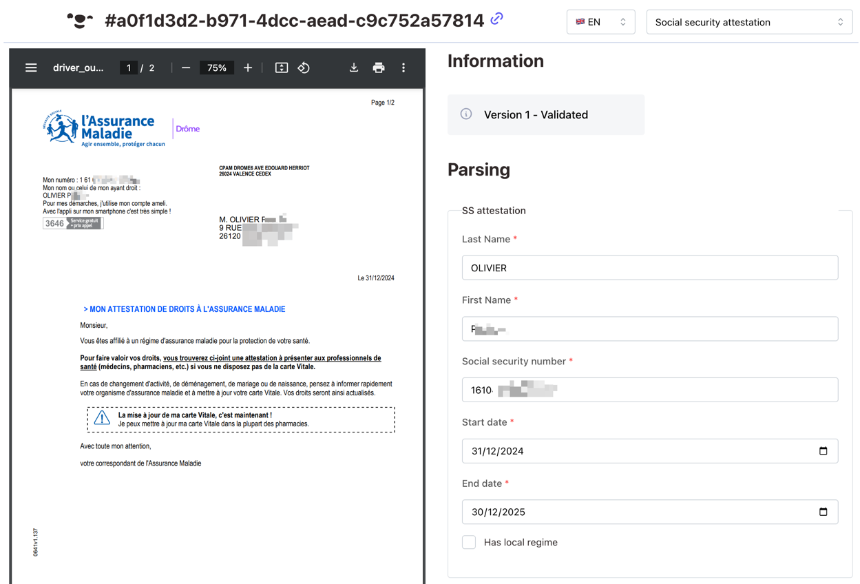 Manual parsing tool example
